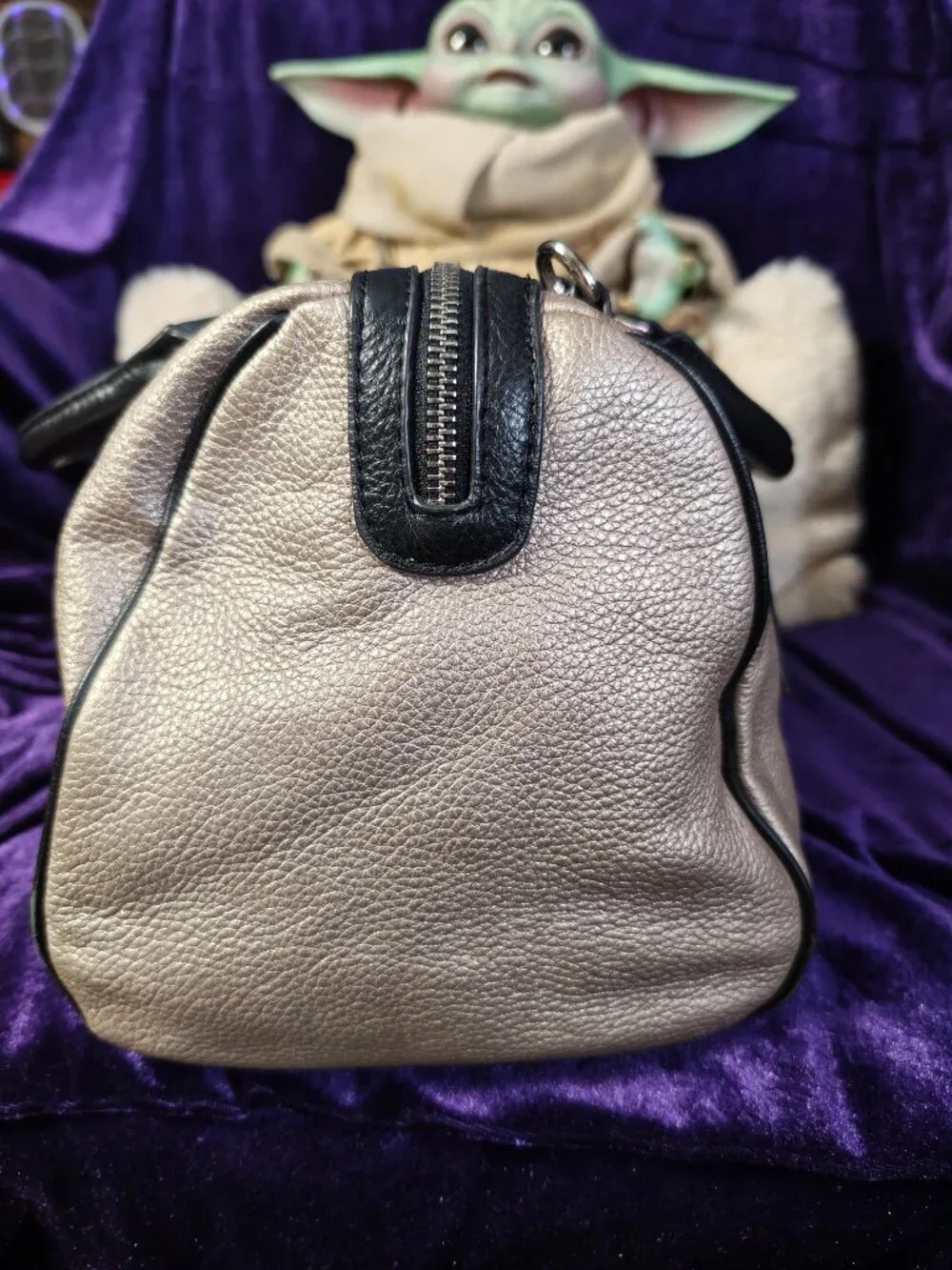 Frosting by Mary Norton Gold Leather and Lace Barrel Bag & Patricia Nash Wallet